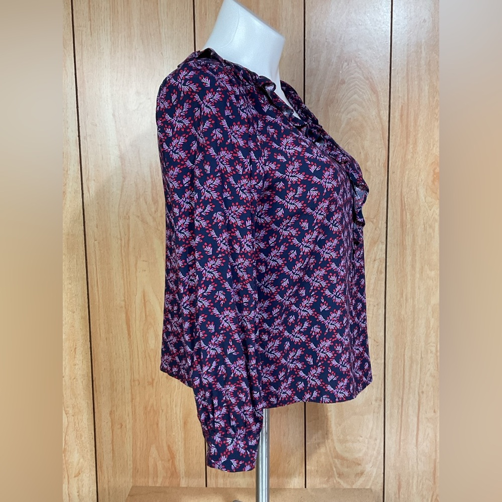 LOFT Multicolor Patterned Blouse SZ - L - Picture 2 of 6